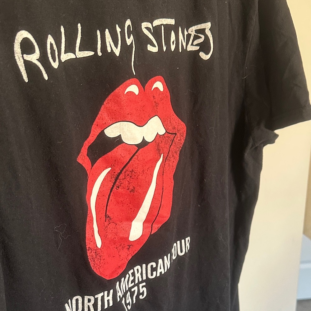 The Rolling Stones Black Graphic Vintage Wash Tee